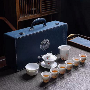 Biocurio 10-Piece Snow Plum Tea Set Winter Holiday Gift